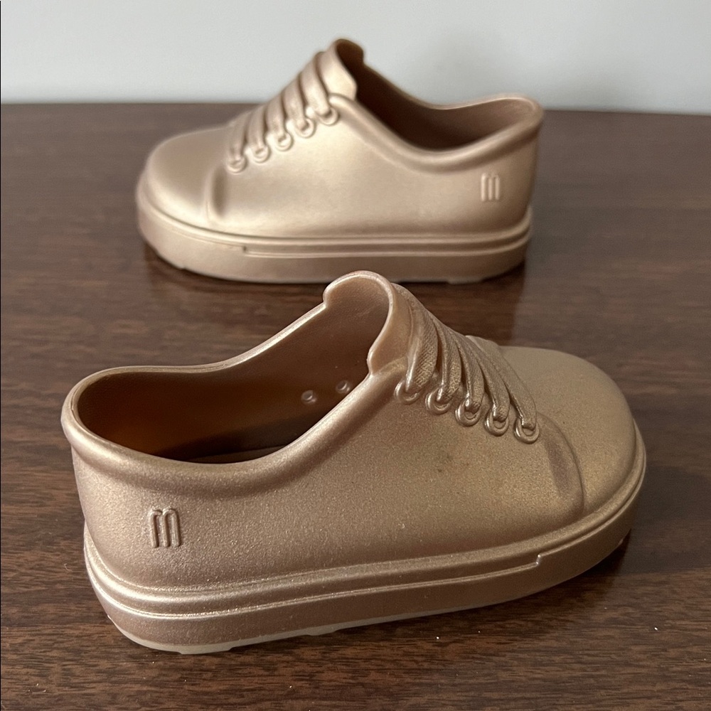 Mini Melissa Metallic Gold/Bronze Sneakers Size 5 Toddler - Picture 2 of 12